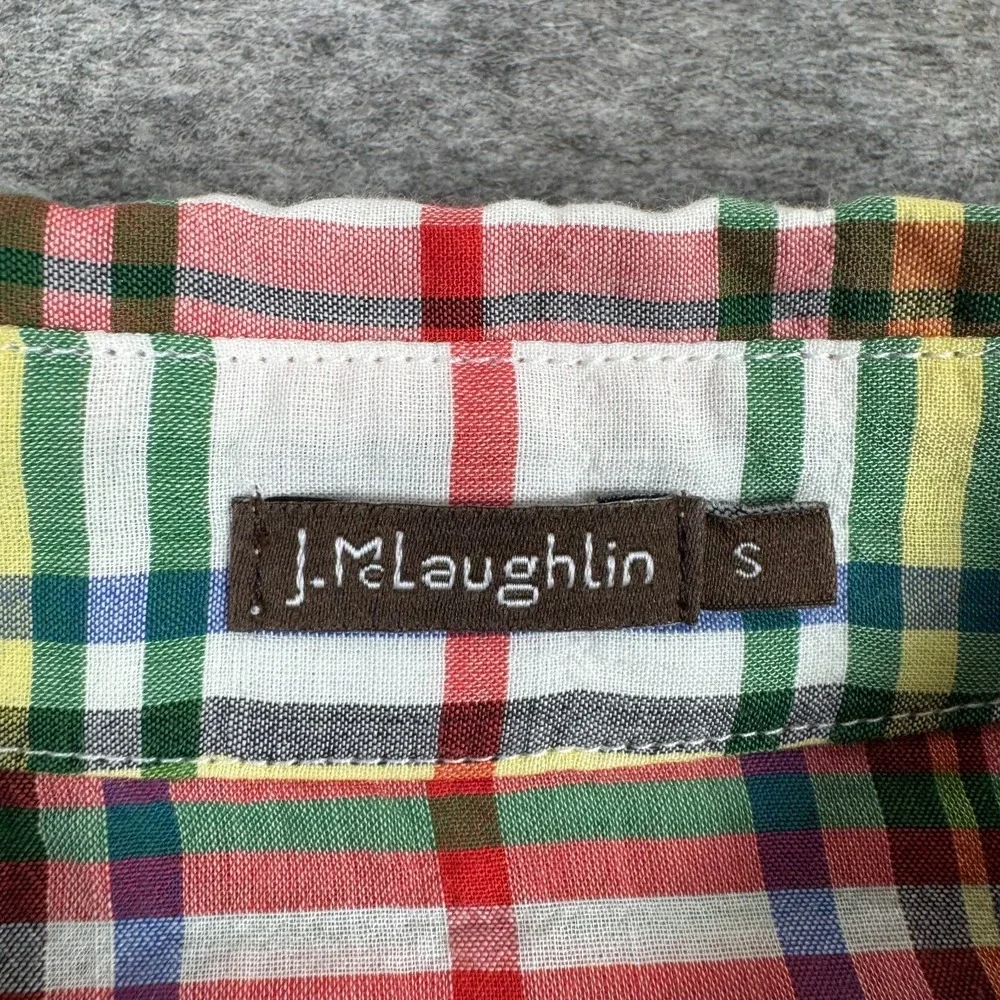 J McLaughlin Louis Button Up Shirt Long Sleeve Plaid Womens Small S - Picture 4 of 11